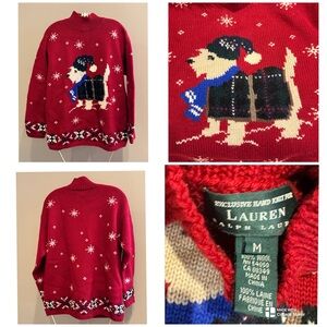 Ralph Lauren Red Sweater with Dog Design
